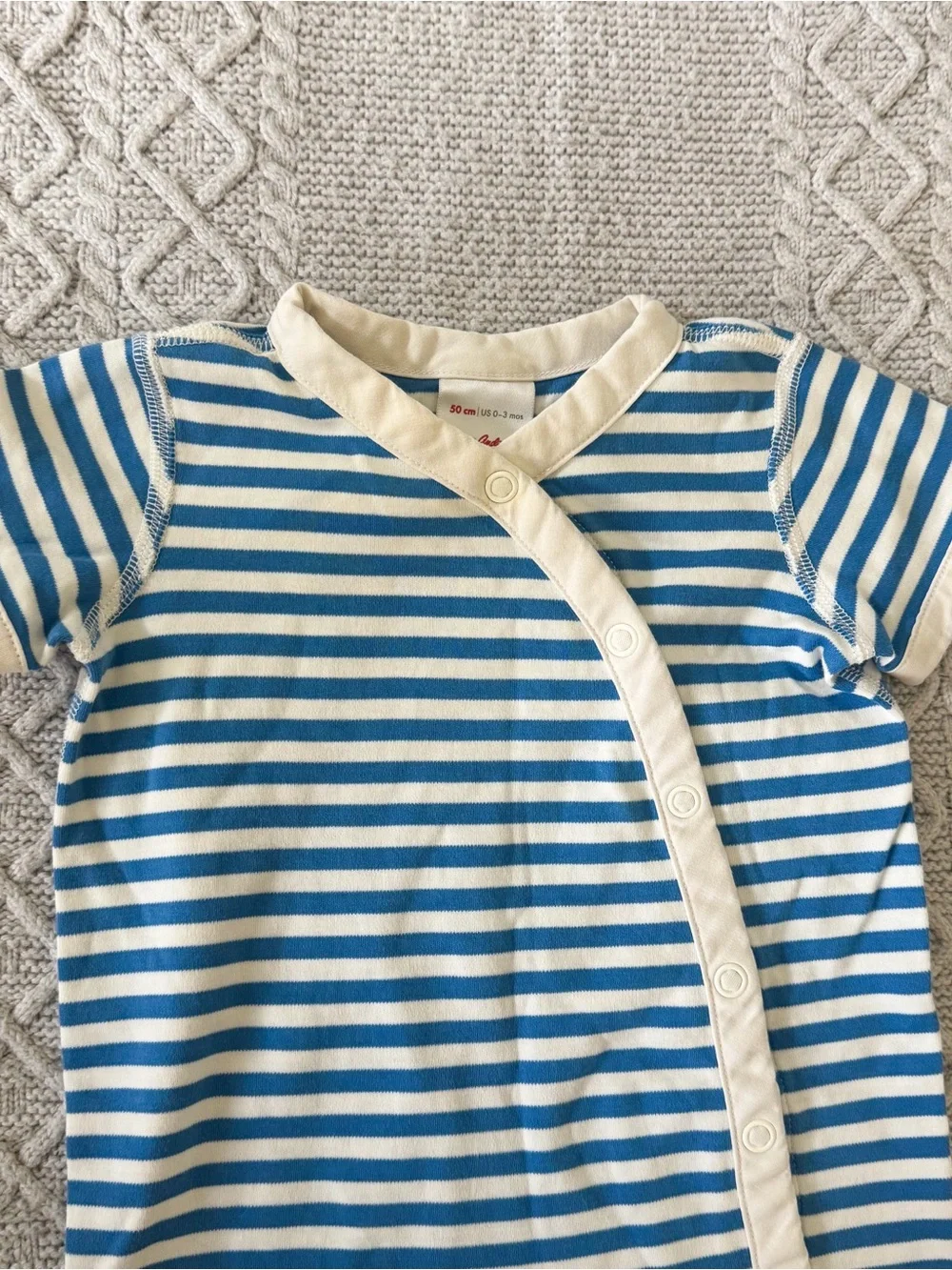 Hanna Andersson GAP H&M Blue Striped Baby One-Piece Romper Bundle 0-3M